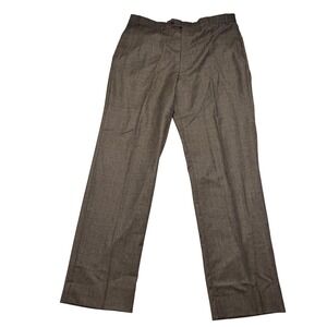 Brooks Brothers 346 Mens Brown Wool Dress Pants W38 L34 Flat Front Tailored